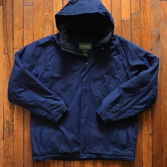 Vintage 90s L.L. Bean Mens Navy Blue Insulated Winter Puffer Parka‎ Jacket. - Picture 1 of 4